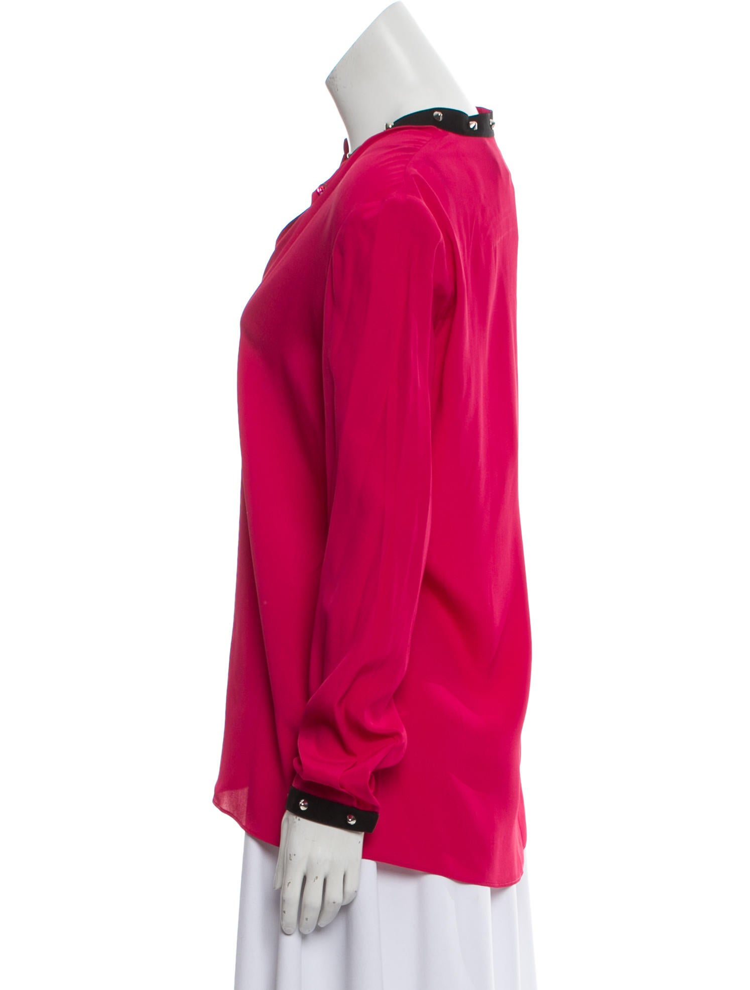 Boutique Moschino Mock Neck Long Sleeve Button-Up Top w/ Tags