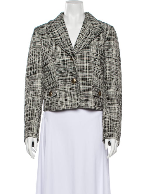 Boutique Moschino Plaid Print Blazer w/ Tags Black