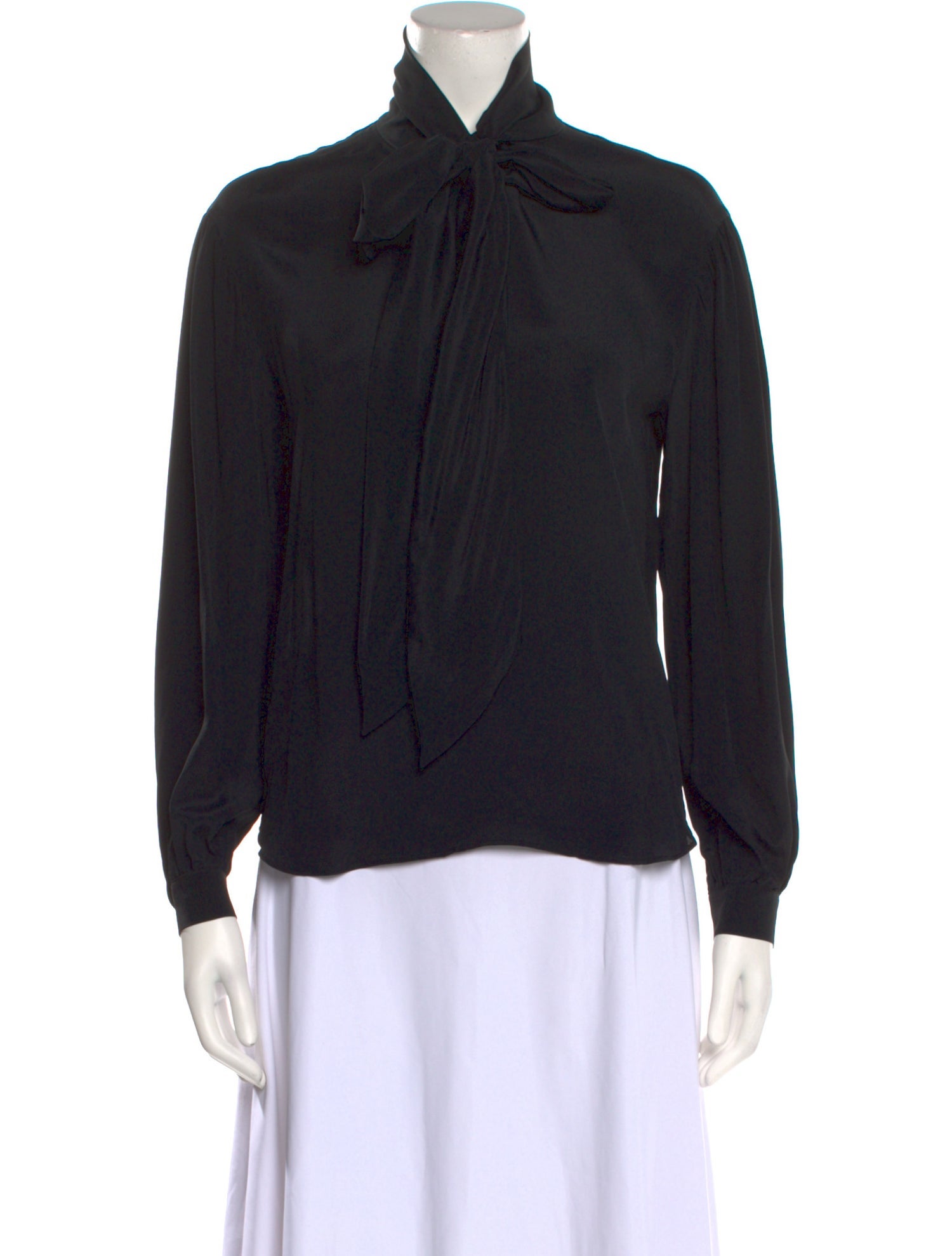 Boutique Moschino Tie Neck Long Sleeve Blouse