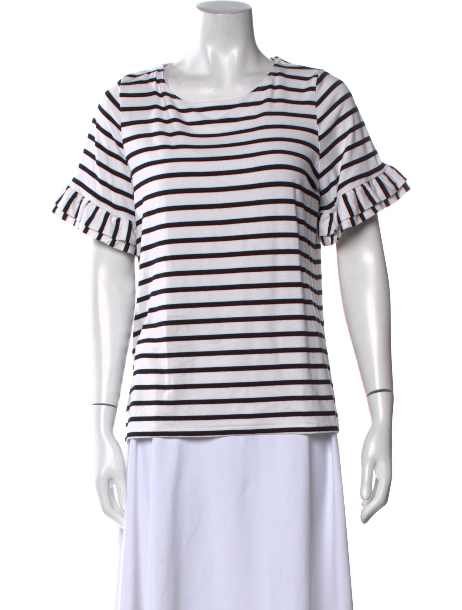Boutique Moschino Striped Bateau Neckline T-Shirt