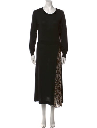 Boutique Moschino Crew Neck Midi Length Dress