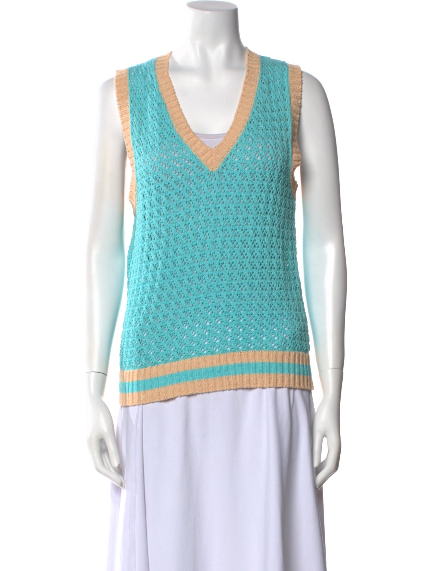 Boutique Moschino Colorblock Pattern V-Neck Sweater