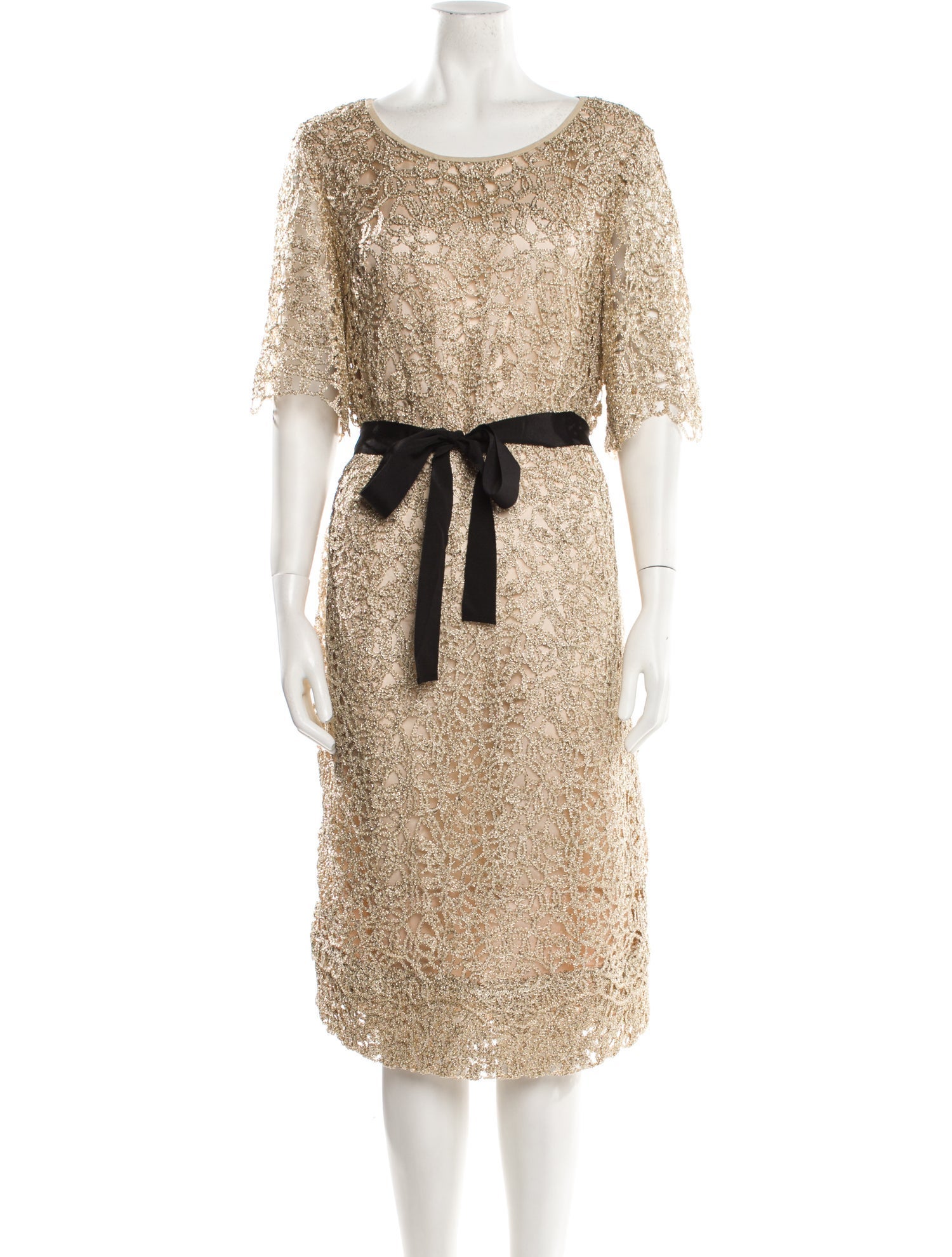 Boutique Moschino Scoop Neck Midi Length Dress