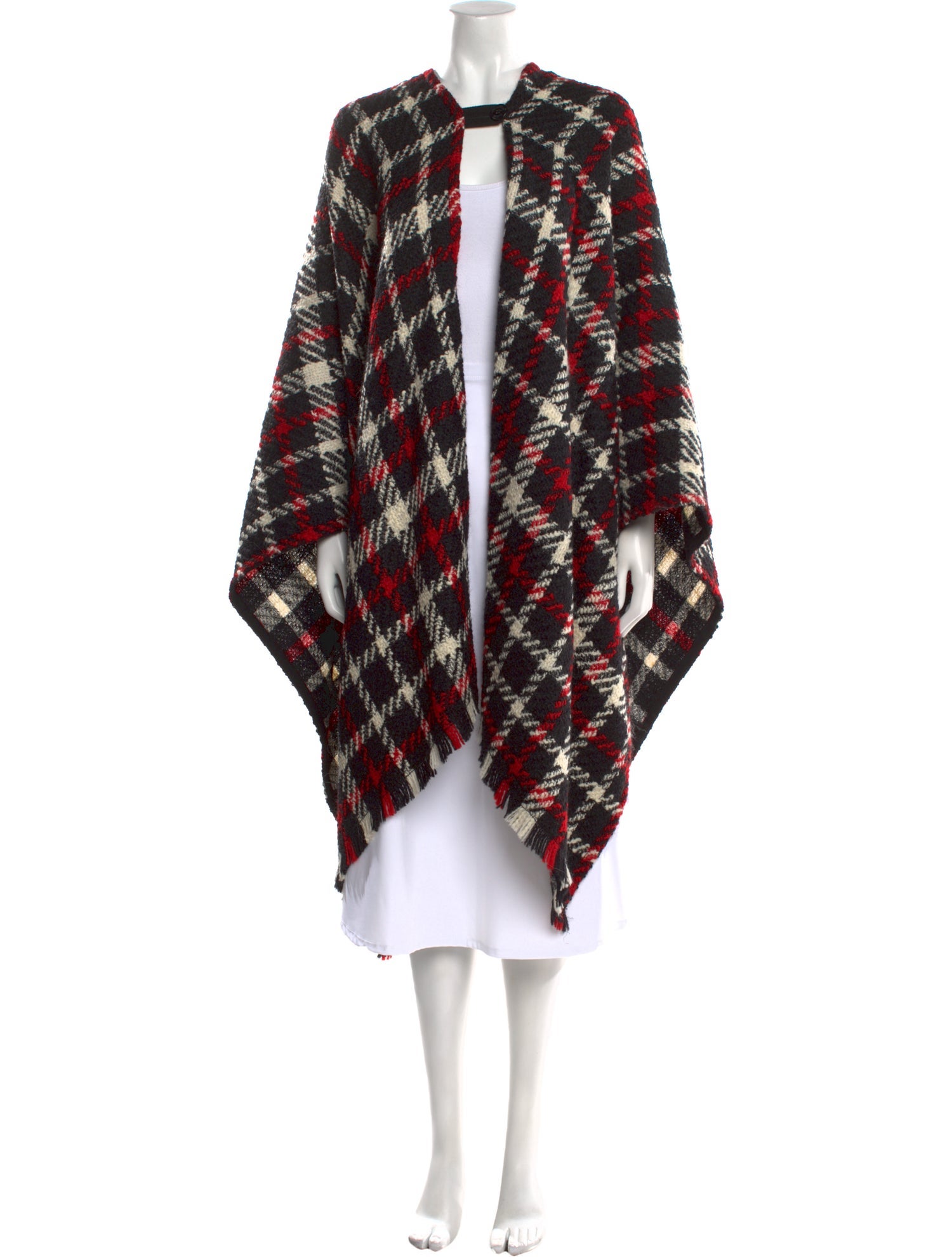 Boutique Moschino Virgin Wool Plaid Print Sweater