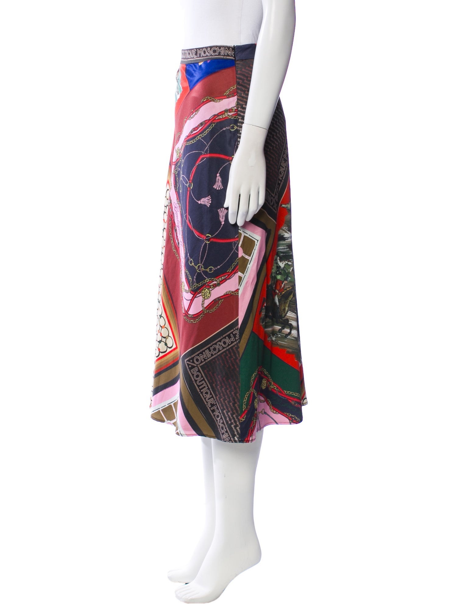 Boutique Moschino Silk Midi Length Skirt
