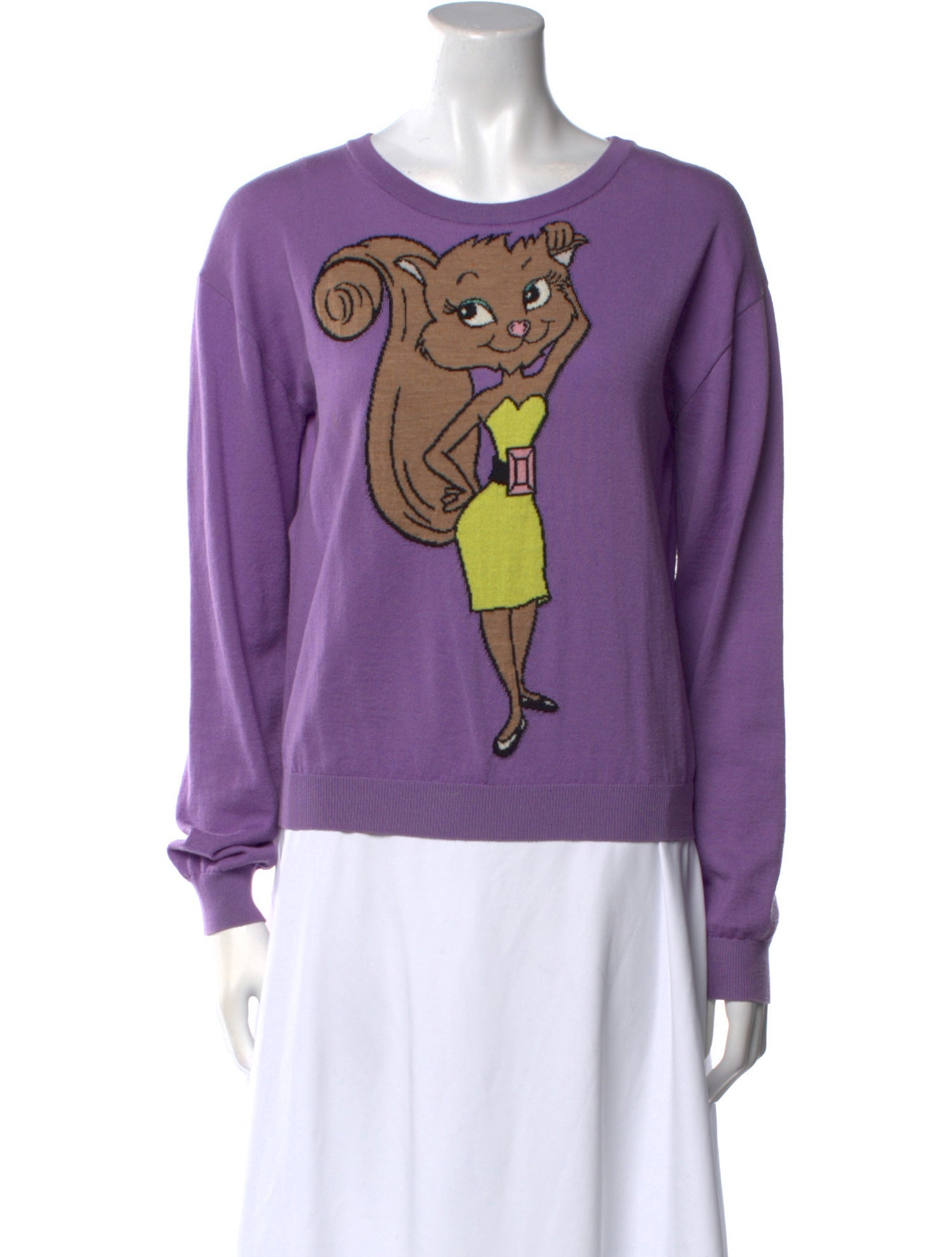 Boutique Moschino Graphic Print Scoop Neck Sweater