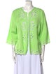 Bob Mackie Wearable Art Linen Lace Pattern Blouse