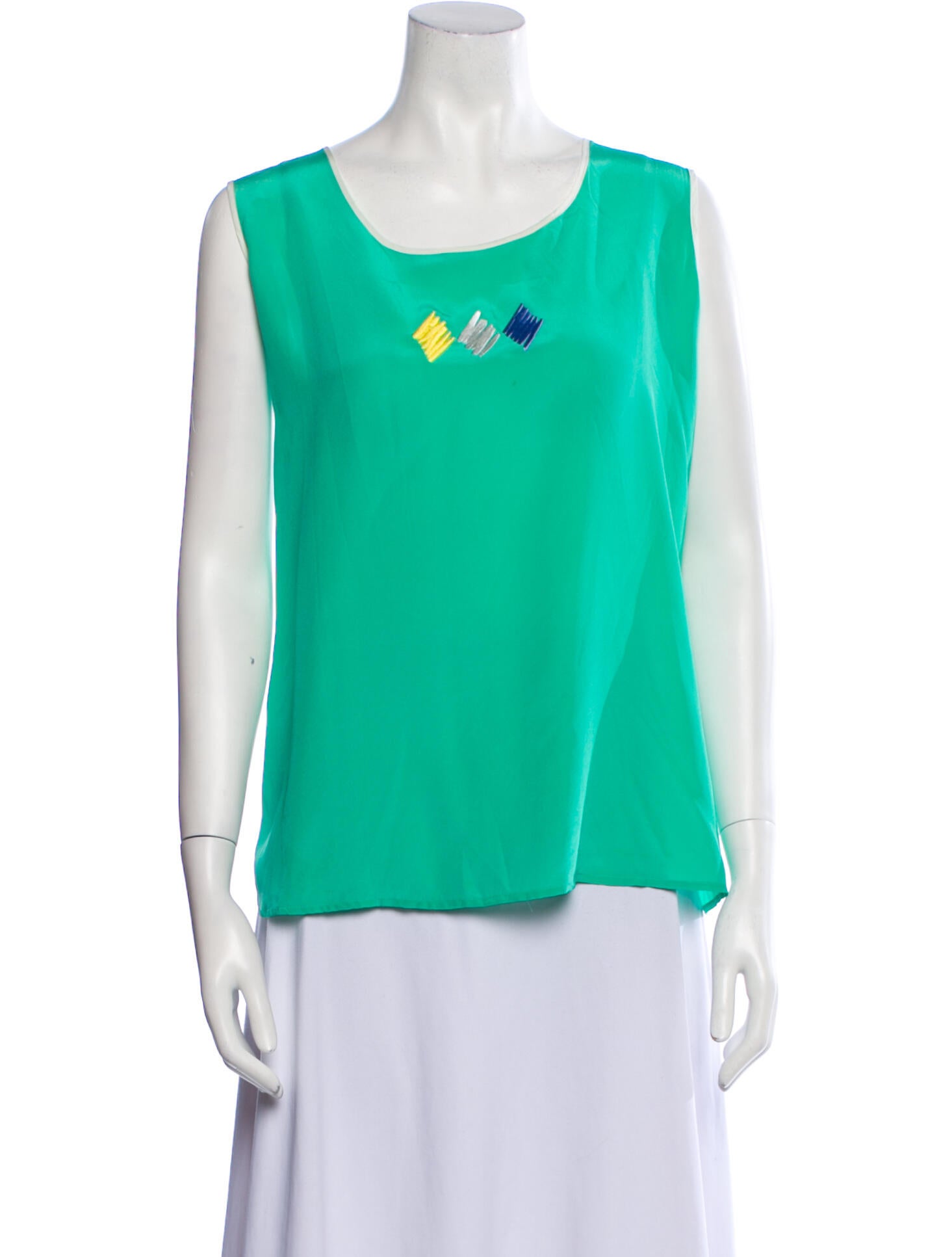 Bob Mackie Wearable Art Silk Graphic Print Top