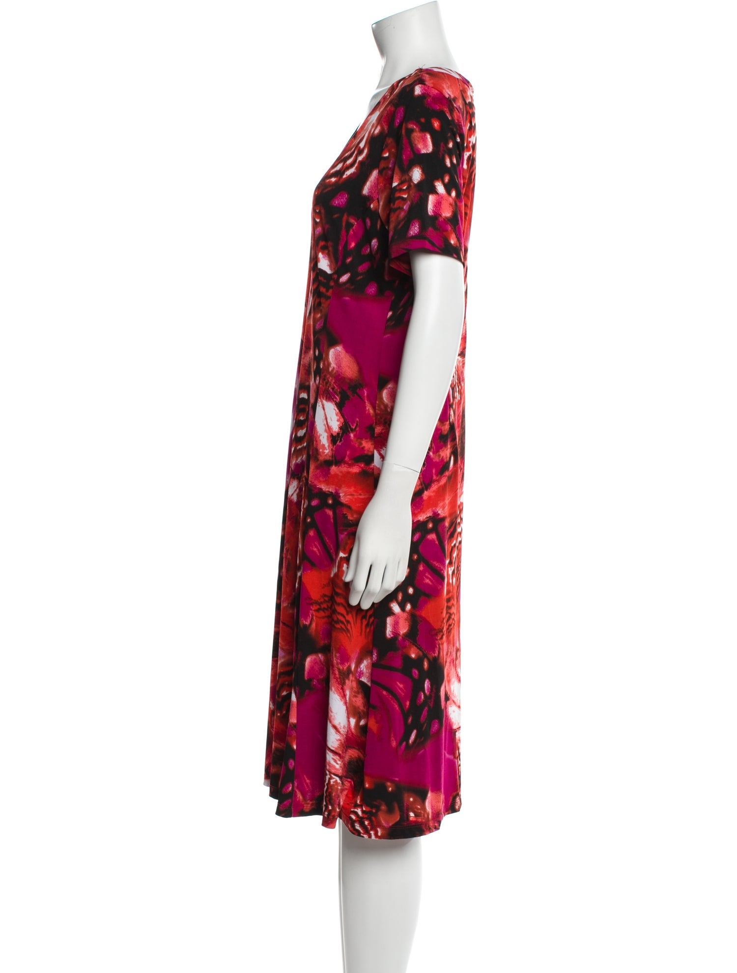 Bob Mackie Wearable Art Floral Print Midi Length Dress