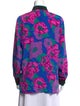 Bob Mackie Wearable Art Silk Printed Button-Up Top