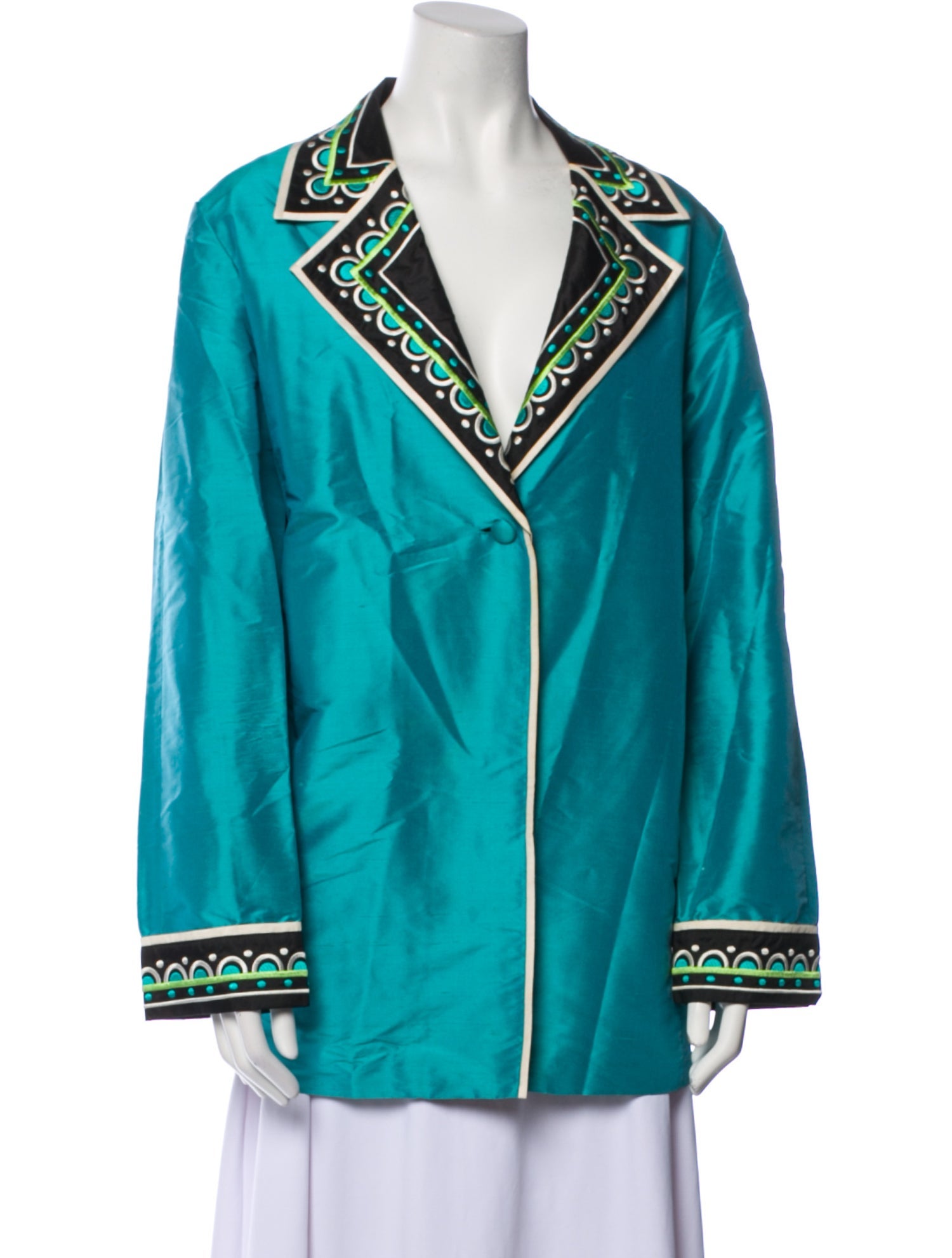 Bob Mackie Wearable Art Silk Printed Jacket