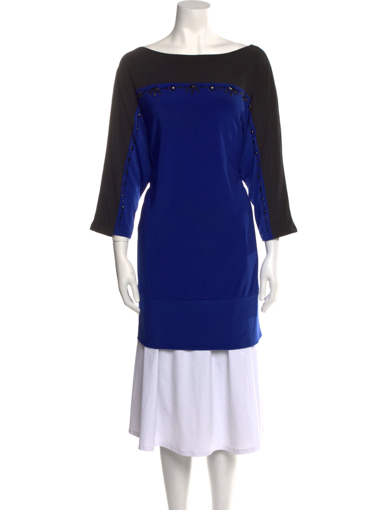 Bob Mackie Wearable Art Bateau Neckline Long Sleeve Tunic