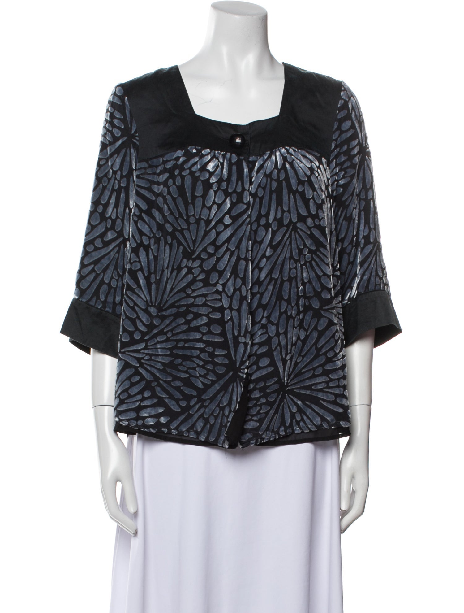 Bob Mackie Wearable Art Silk Printed Jacket