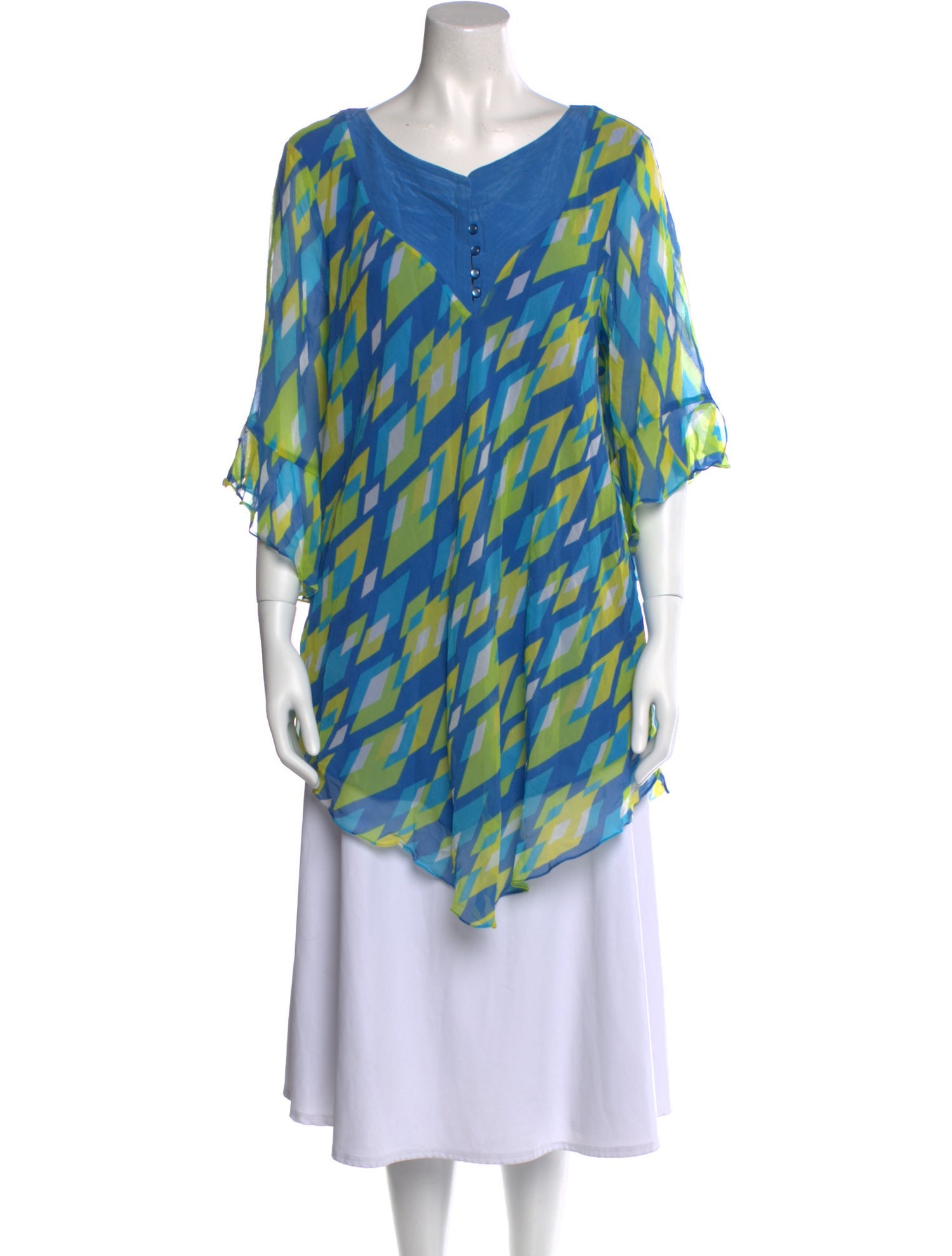 Bob Mackie Wearable Art Silk Printed Tunic