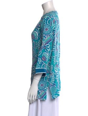 Bob Mackie Wearable Art Silk Printed Blouse