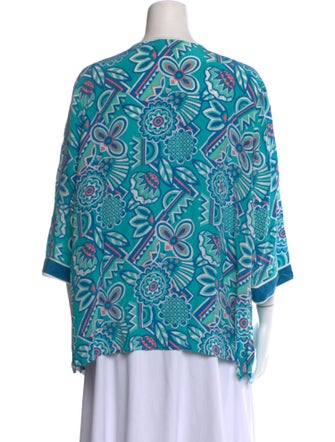 Bob Mackie Wearable Art Silk Printed Blouse