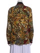 Bob Mackie Wearable Art Silk Printed Button-Up Top