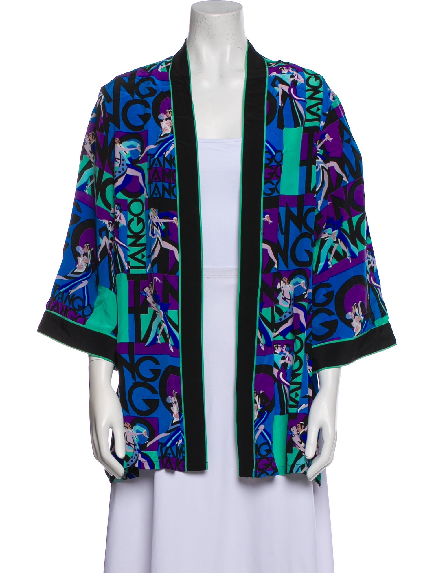 Bob Mackie Wearable Art Silk Floral Print Tunic