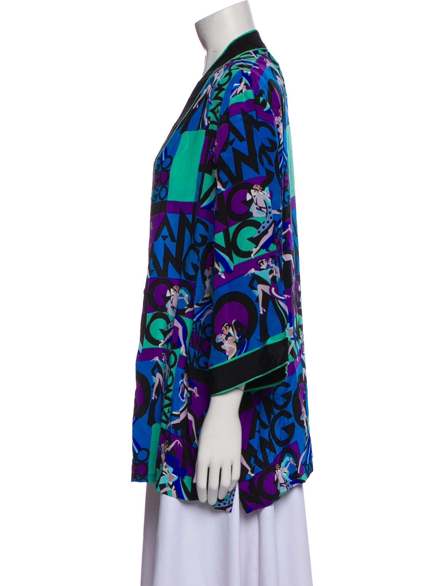 Bob Mackie Wearable Art Silk Floral Print Tunic