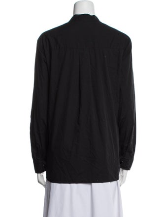 Bob Mackie Wearable Art V-Neck Long Sleeve Button-Up Top