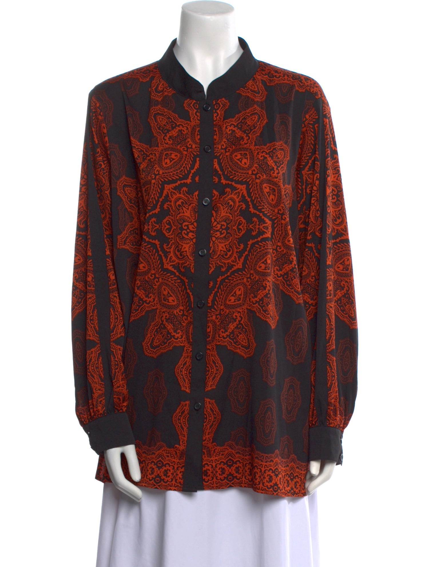 Bob Mackie Wearable Art Paisley Print Long Sleeve Tunic