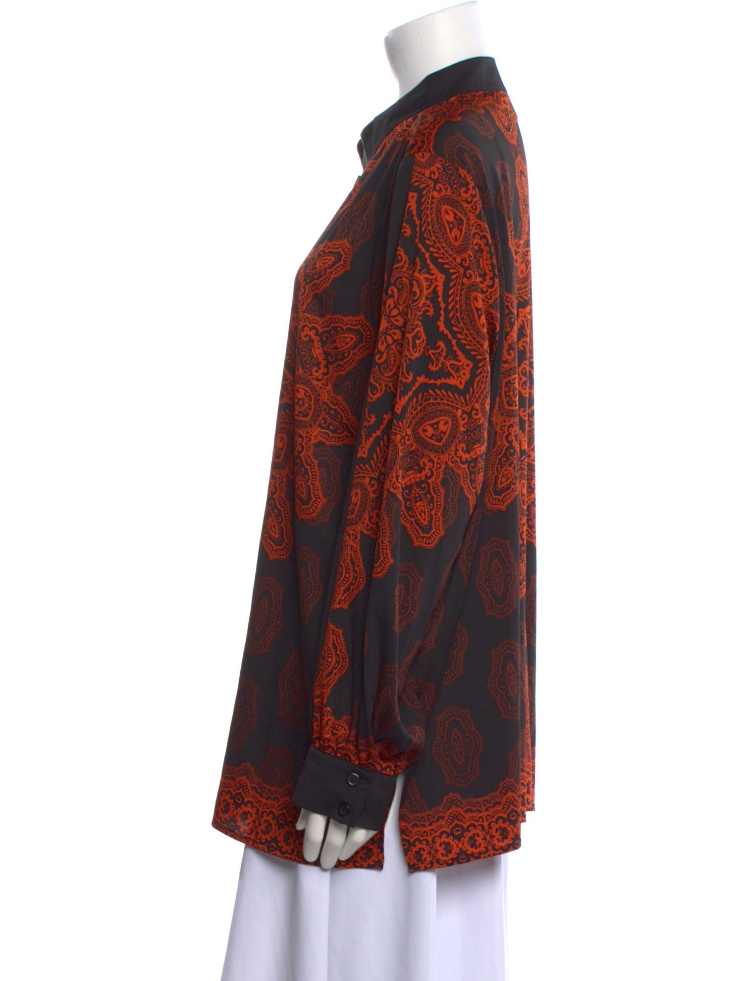 Bob Mackie Wearable Art Paisley Print Long Sleeve Tunic