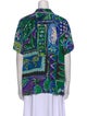Bob Mackie Wearable Art Silk Printed Button-Up Top