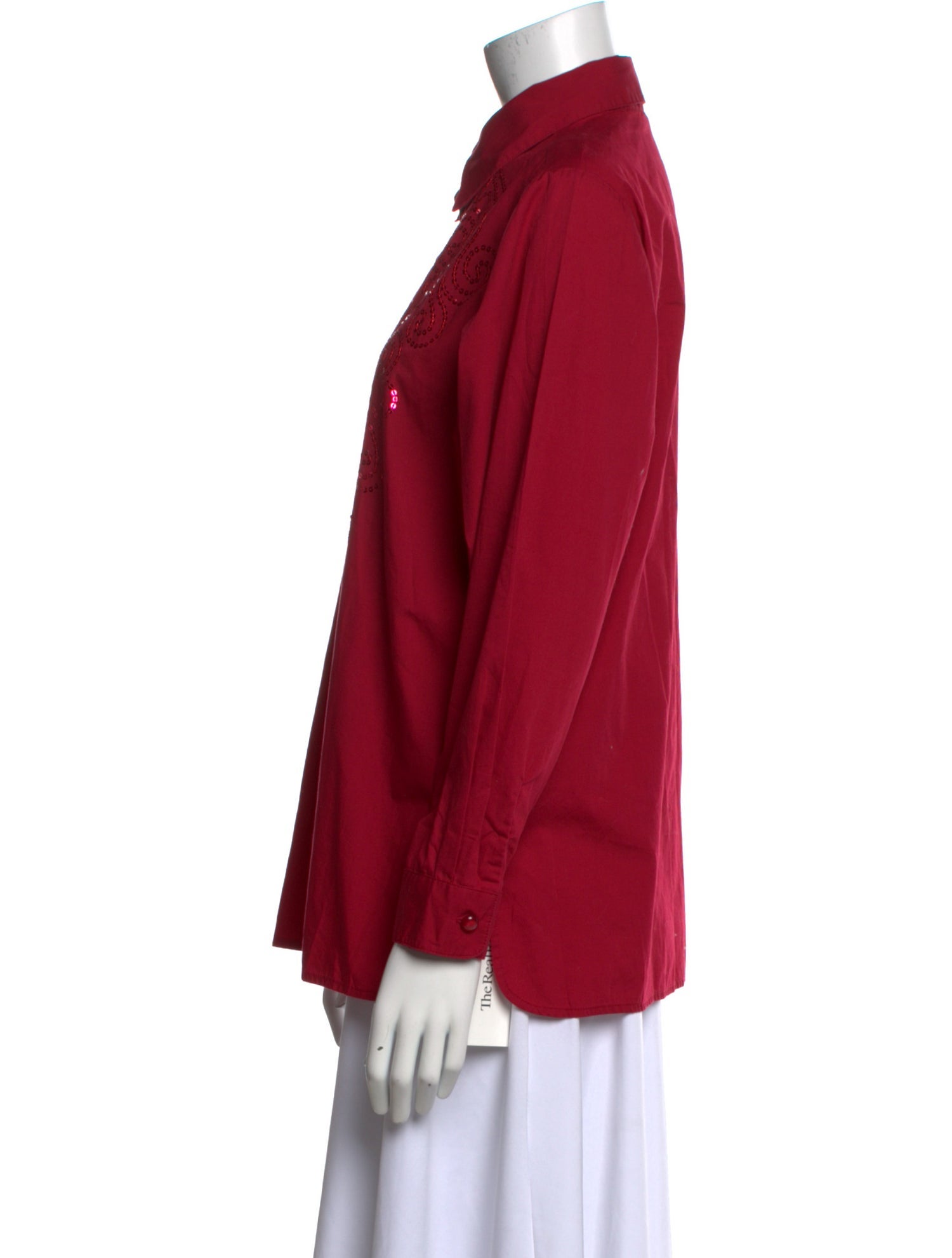 Bob Mackie Wearable Art Long Sleeve Button-Up Top