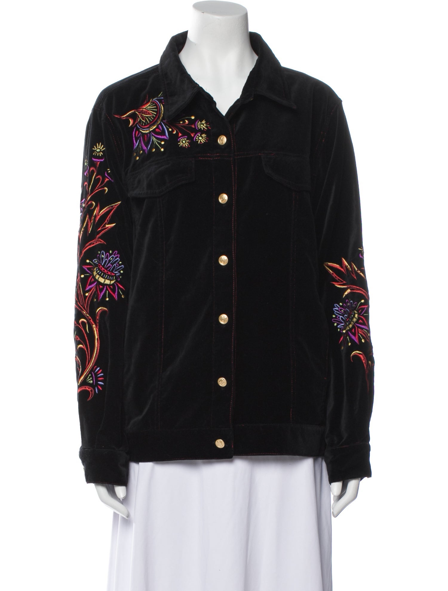 Bob Mackie Wearable Art Velvet Printed Jacket