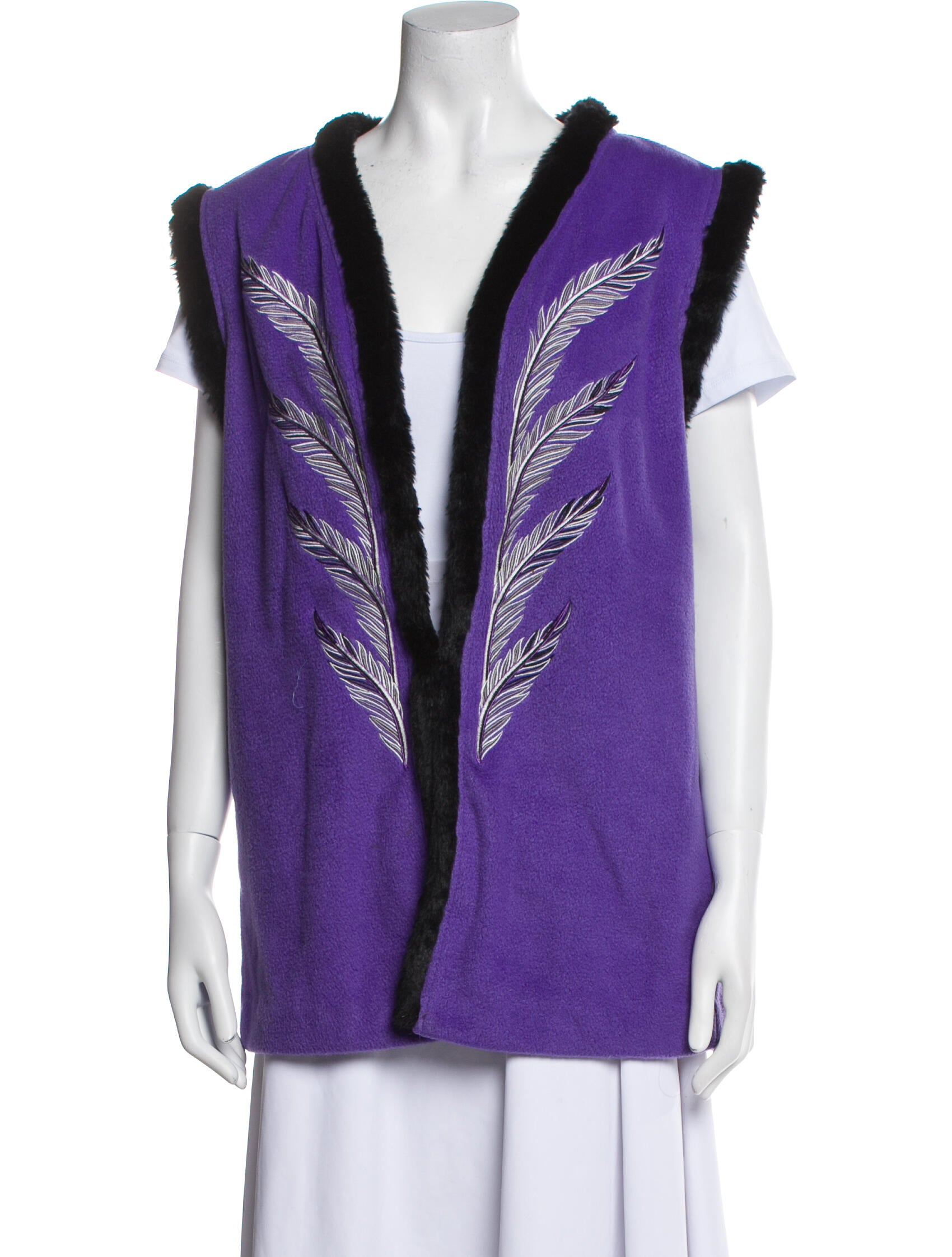 Bob Mackie Wearable Art Colorblock Pattern Vest