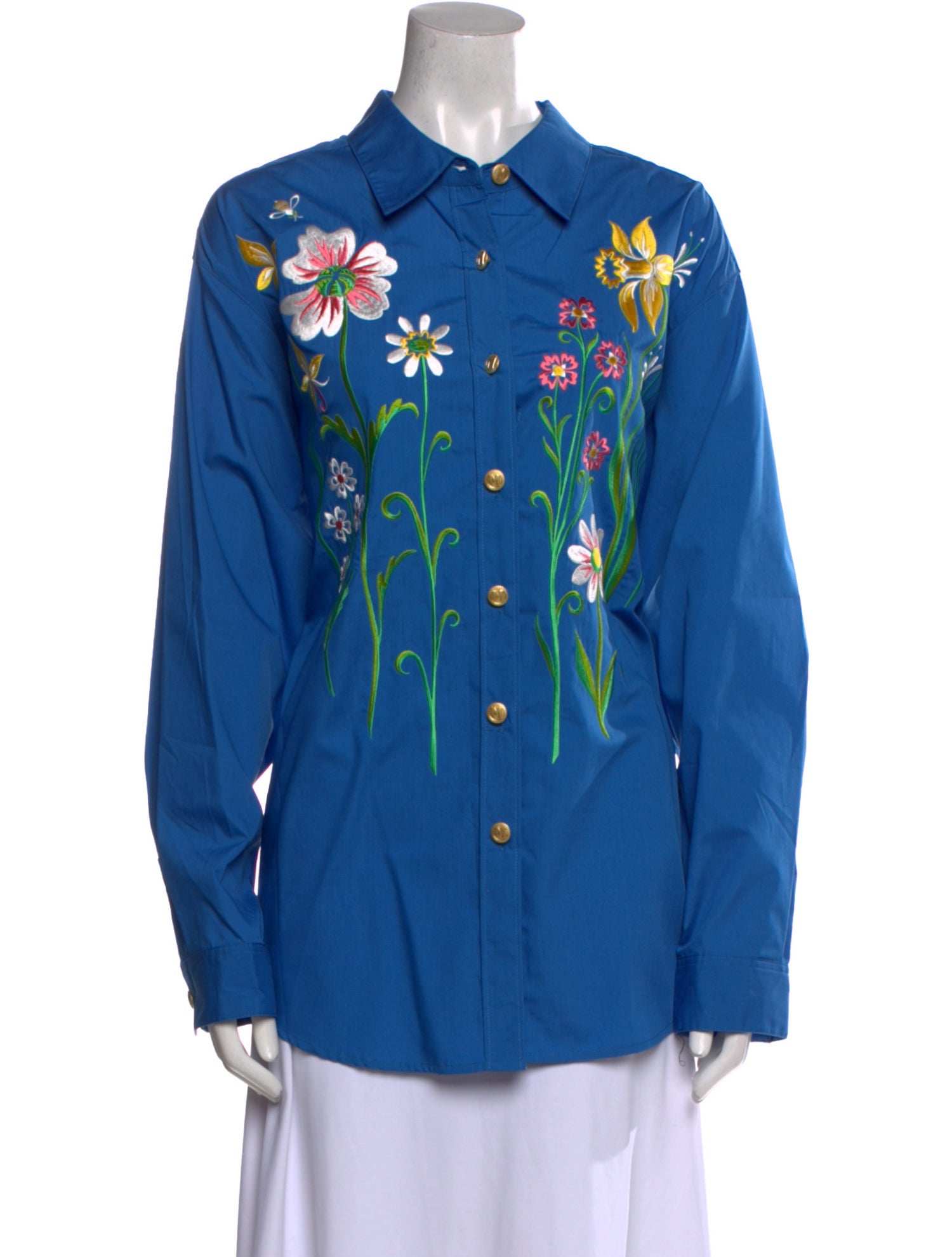 Bob Mackie Wearable Art Long Sleeve Button-Up Top