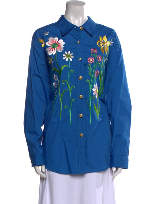 Bob Mackie Wearable Art Long Sleeve Button-Up Top