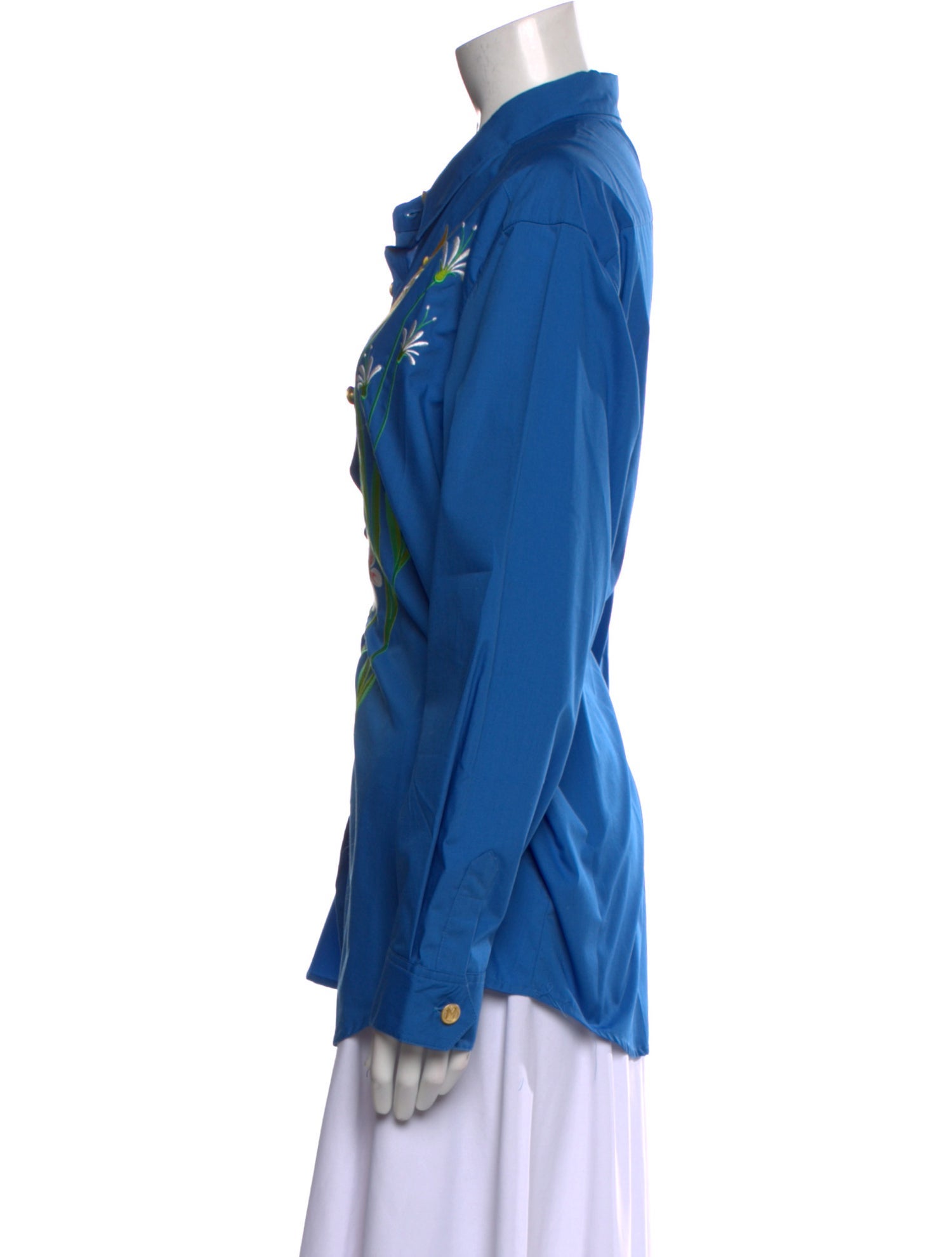 Bob Mackie Wearable Art Long Sleeve Button-Up Top