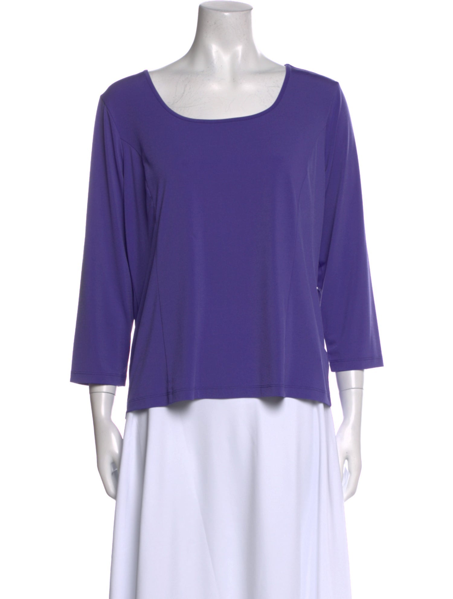 Bob Mackie Wearable Art Scoop Neck Three-Quarter Sleeve Blouse