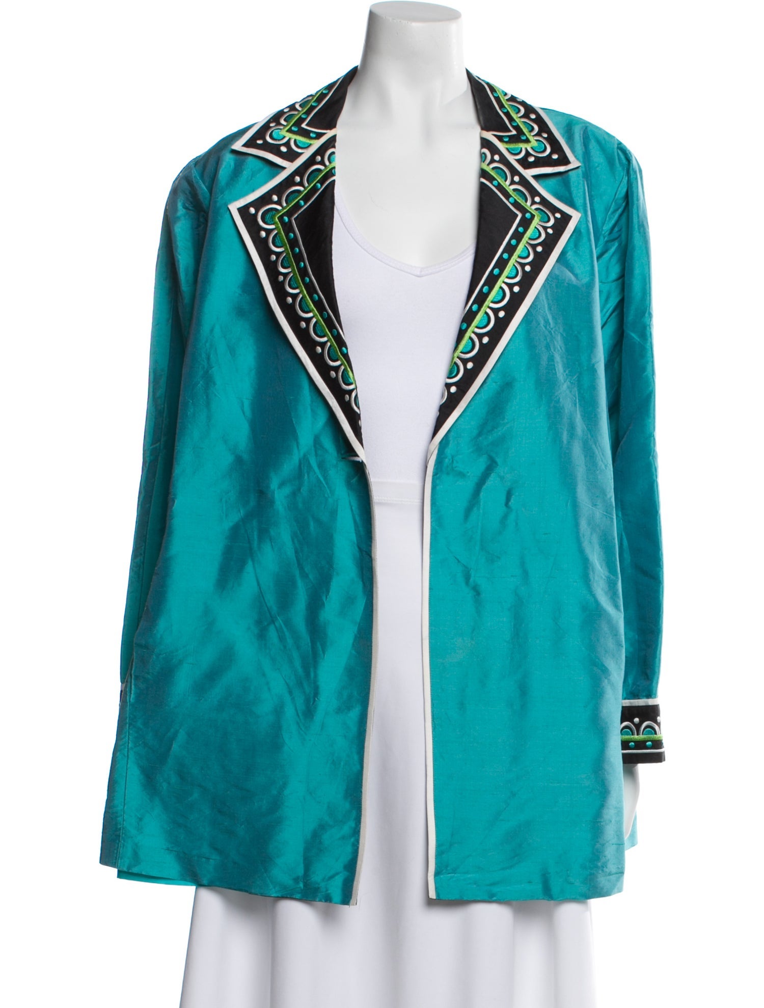 Bob Mackie Wearable Art Silk Printed Jacket