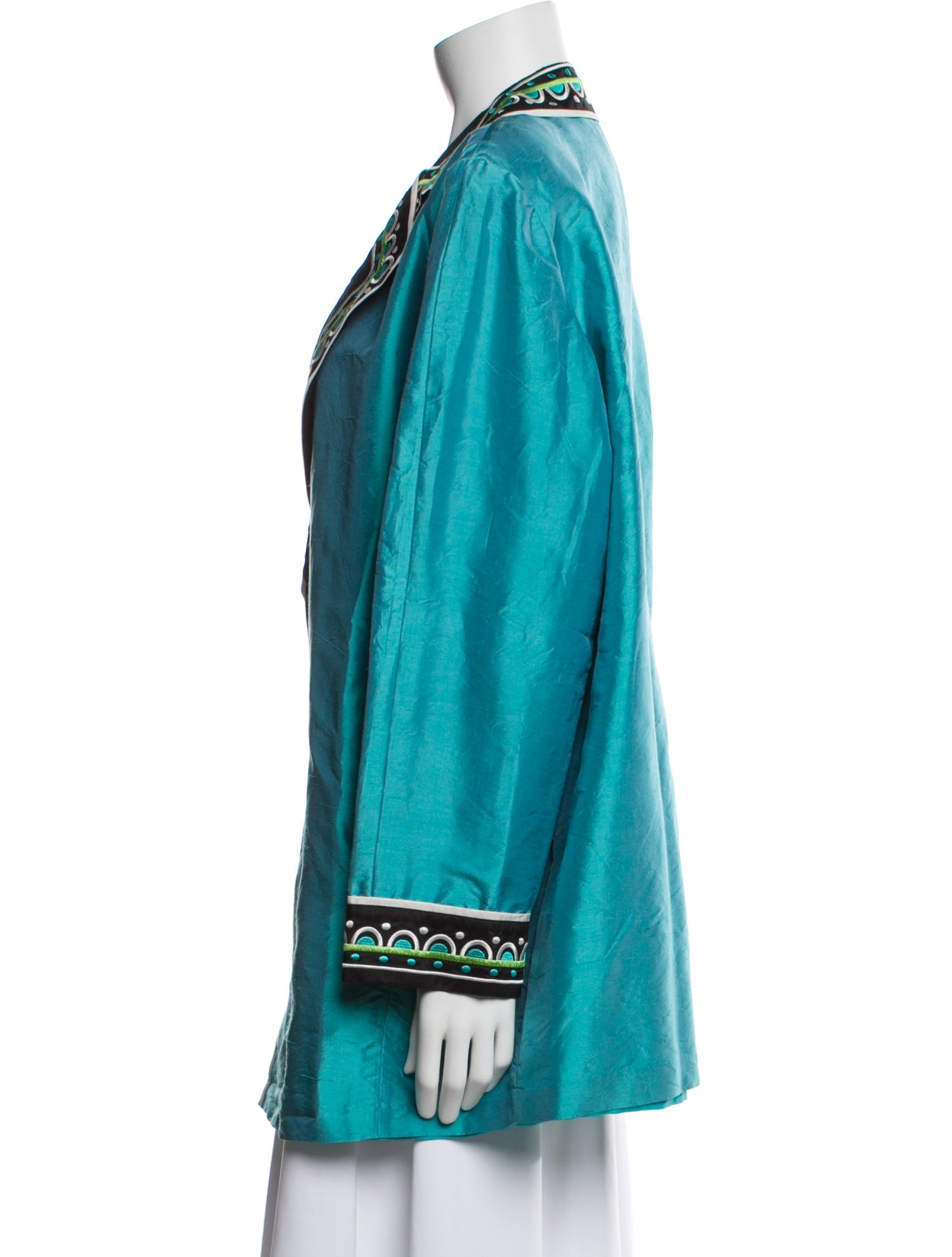 Bob Mackie Wearable Art Silk Printed Jacket