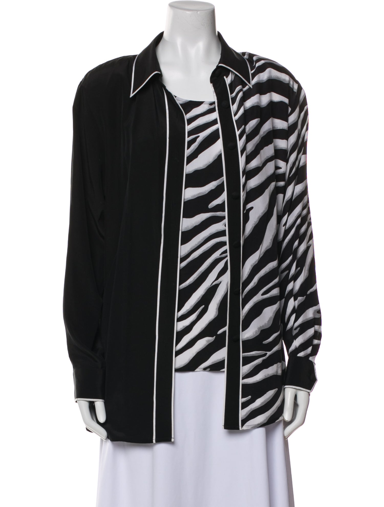 Bob Mackie Wearable Art Silk Striped Set