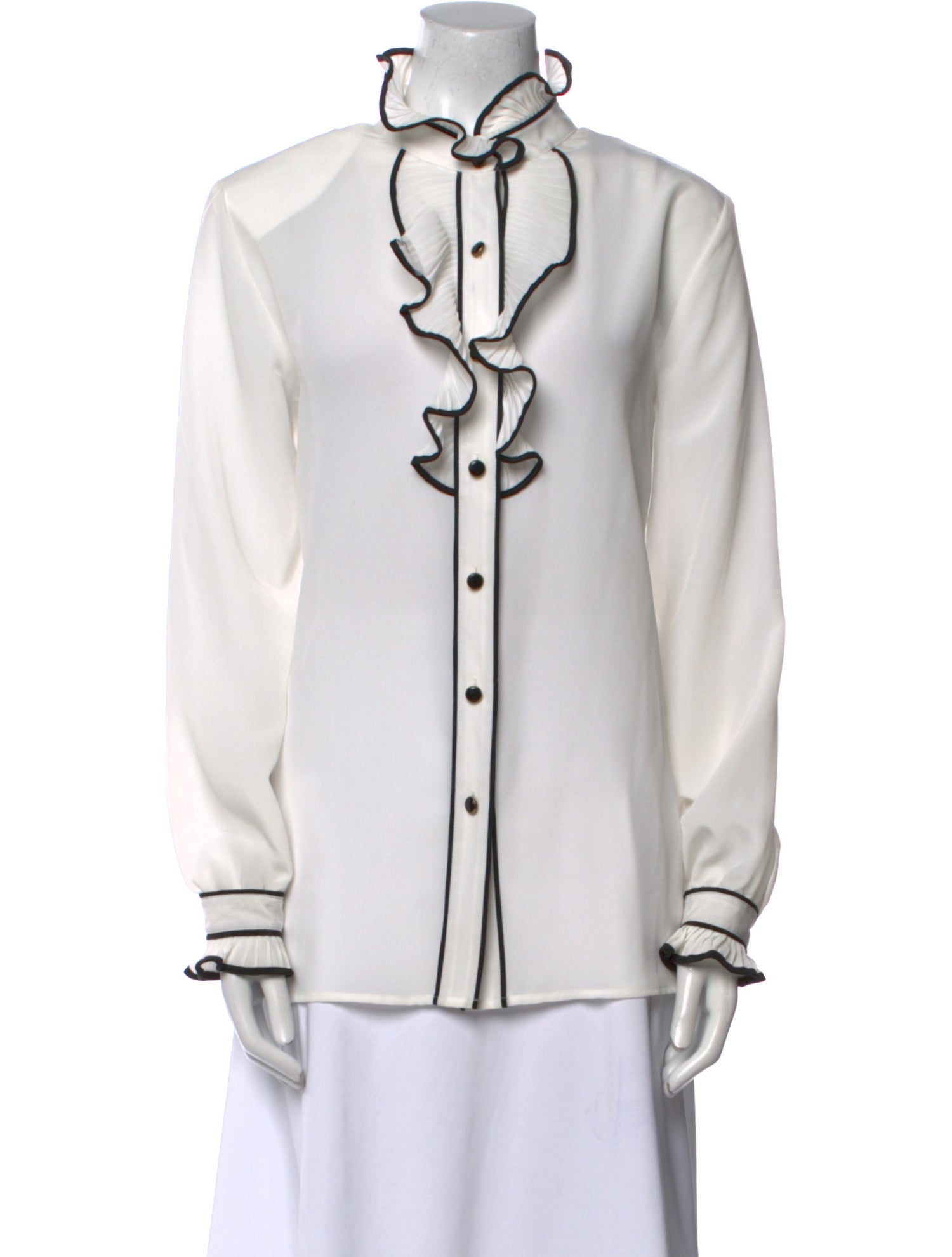 Bob Mackie Wearable Art Turtleneck Long Sleeve Button-Up Top