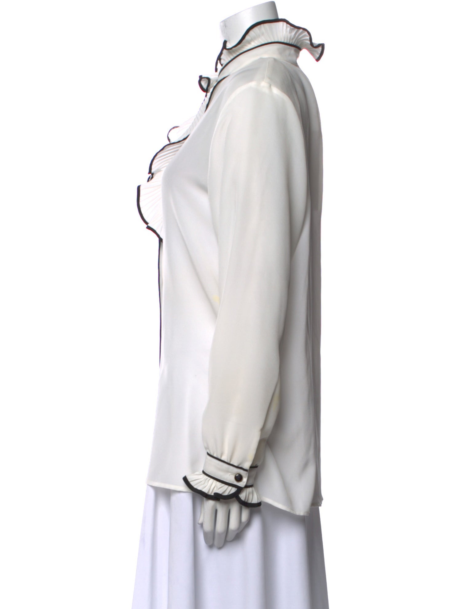 Bob Mackie Wearable Art Turtleneck Long Sleeve Button-Up Top