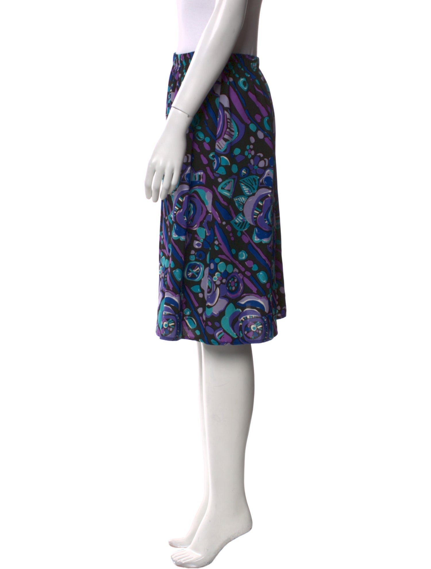Bob Mackie Wearable Art Printed Knee-Length Skirt