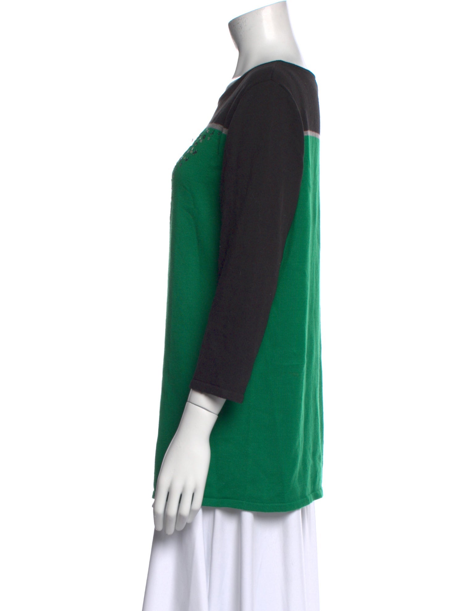Bob Mackie Wearable Art Colorblock Pattern Bateau Neckline Tunic