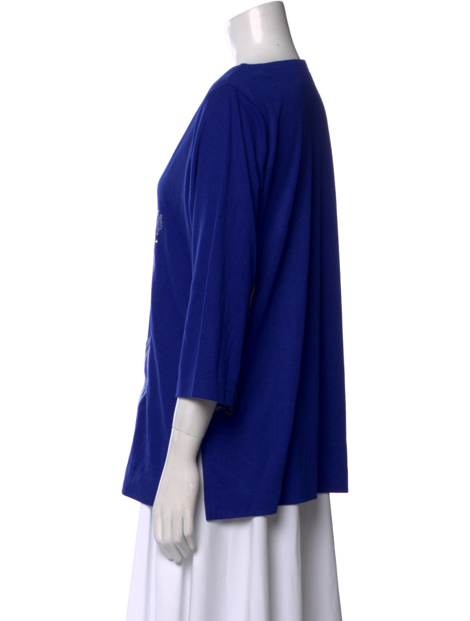 Bob Mackie Wearable Art Graphic Print Bateau Neckline Blouse