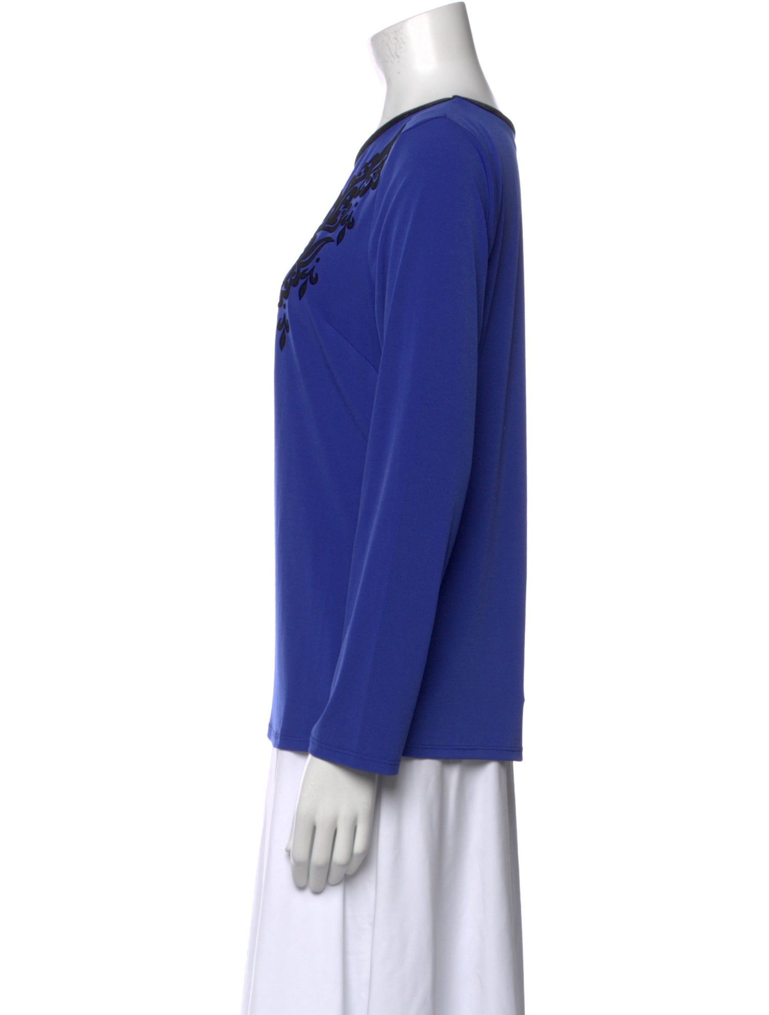 Bob Mackie Wearable Art Bateau Neckline Long Sleeve Blouse