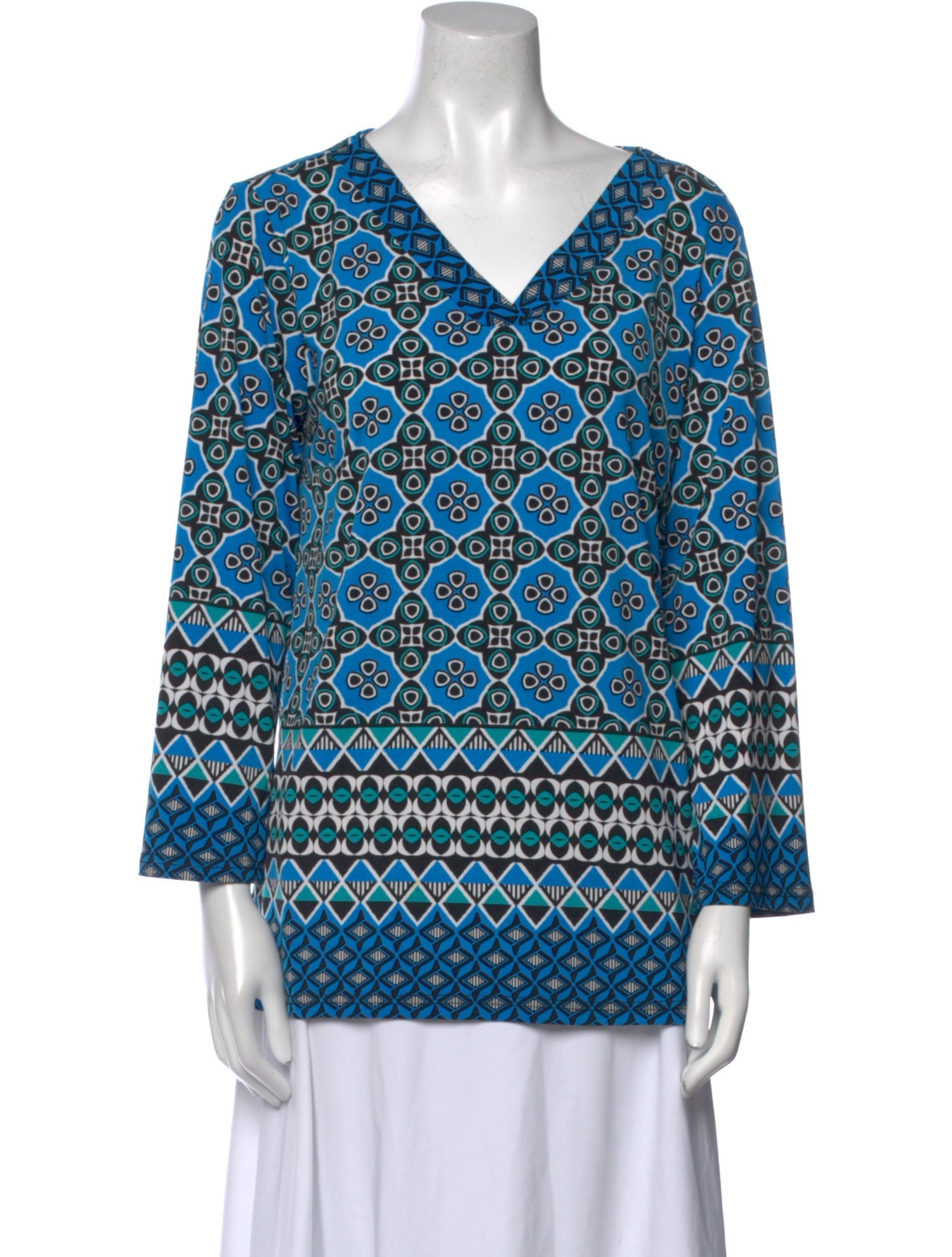 Bob Mackie Wearable Art Printed V-Neck Tunic