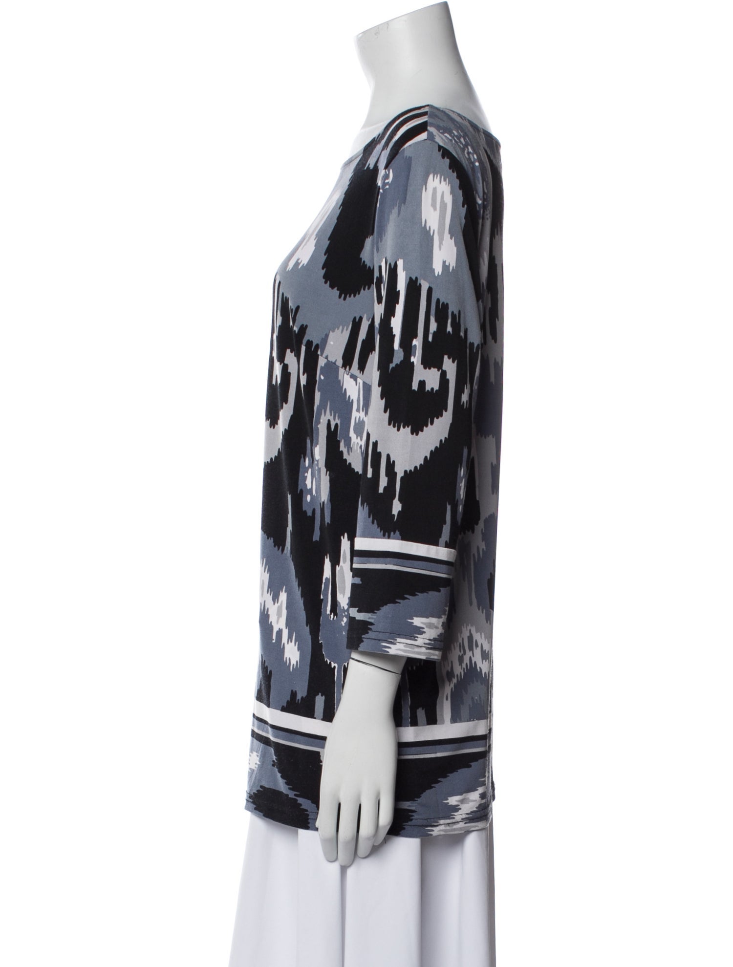 Bob Mackie Wearable Art Printed Bateau Neckline Tunic