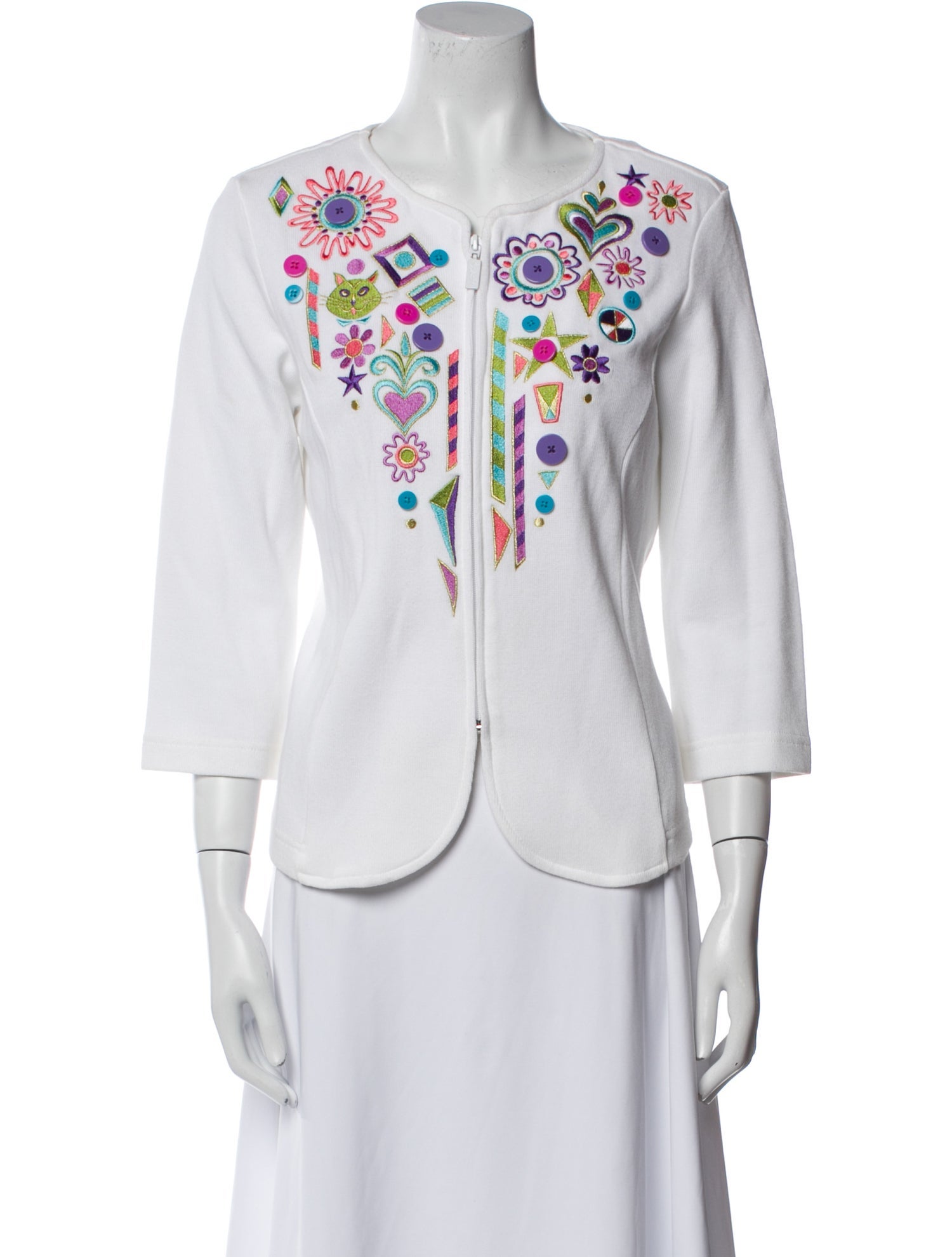 Bob Mackie Wearable Art V-Neck Sweater