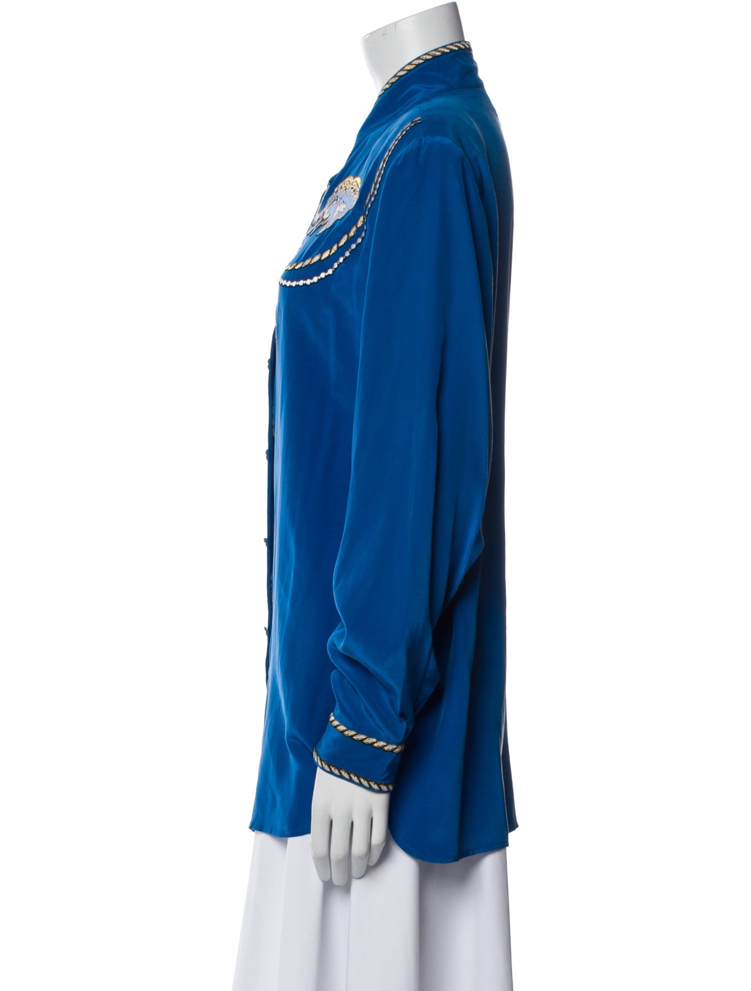 Bob Mackie Wearable Art Silk Mock Neck Tunic