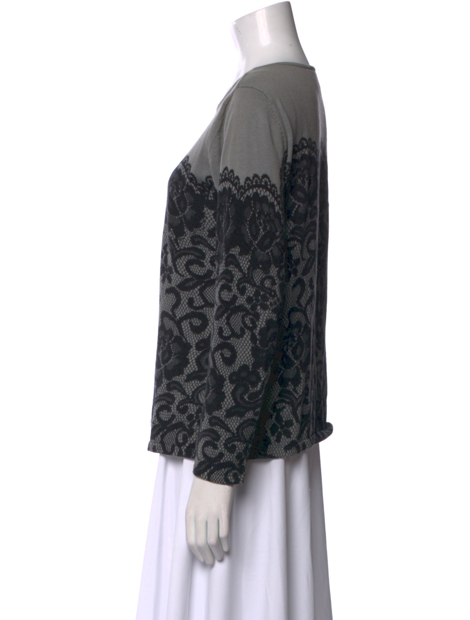 Bob Mackie Wearable Art Printed Scoop Neck Sweatshirt