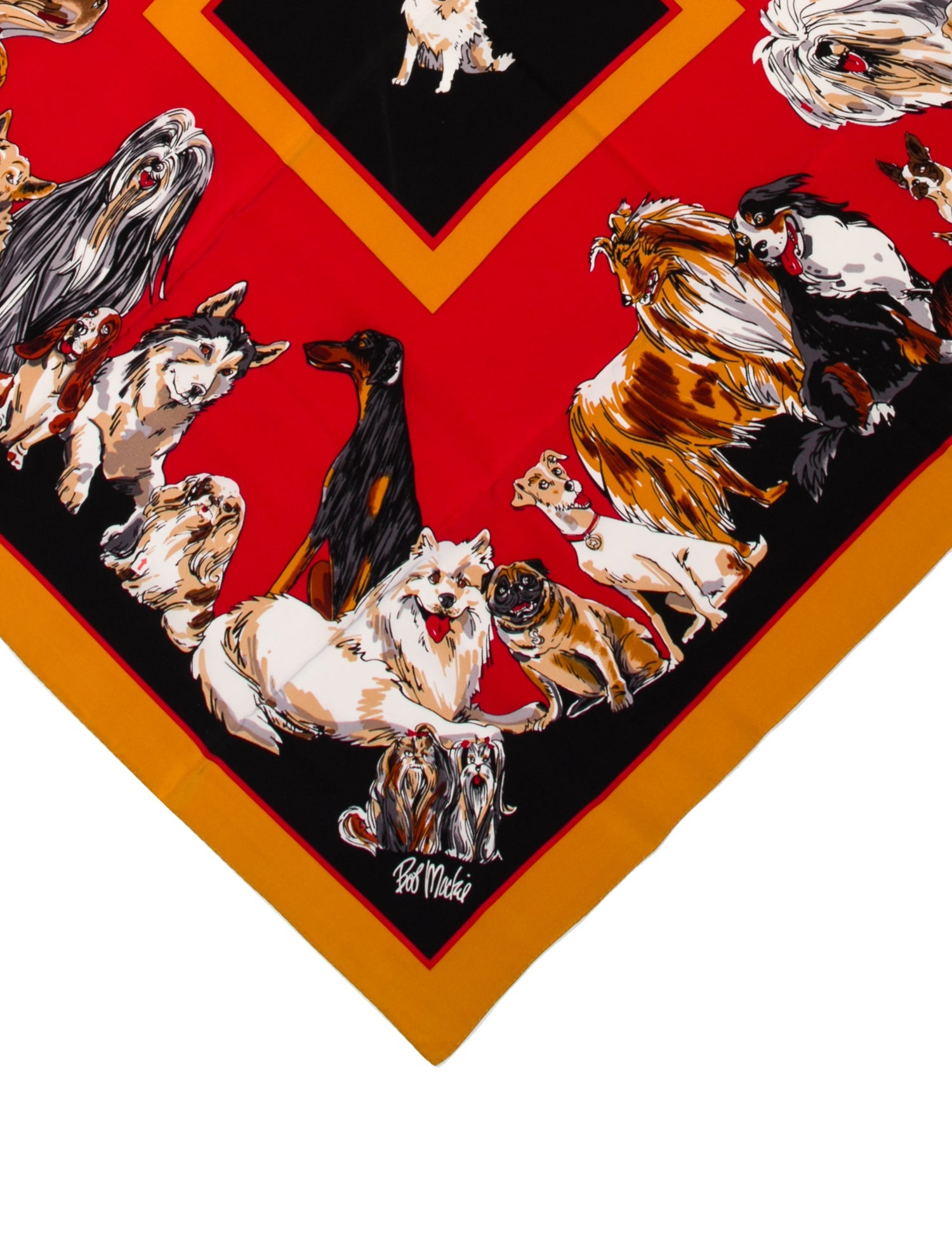 Bob Mackie Wearable Art Silk Printed Scarf