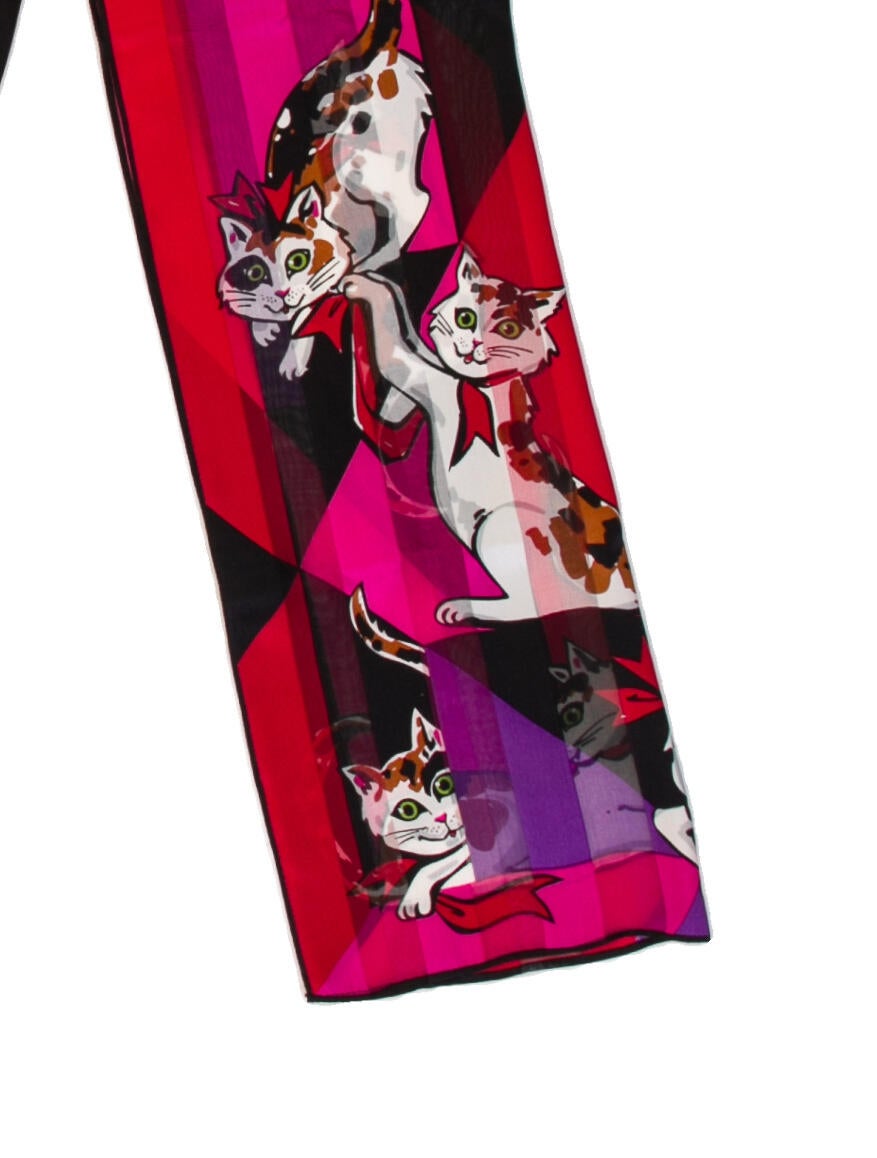 Bob Mackie Wearable Art Silk Striped Scarf